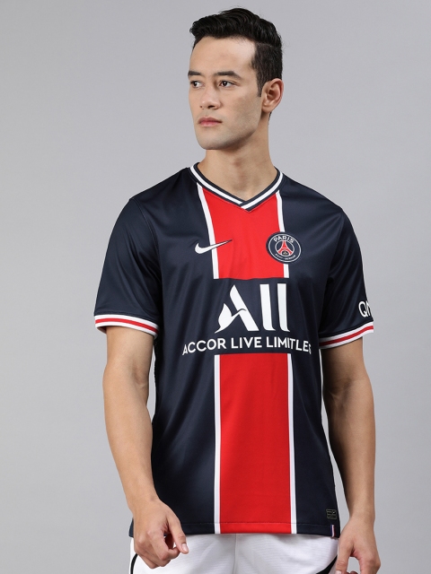 

Nike Men Navy Blue Printed V-Neck PSG M NK BRT STAD JSY SS HM T-shirt