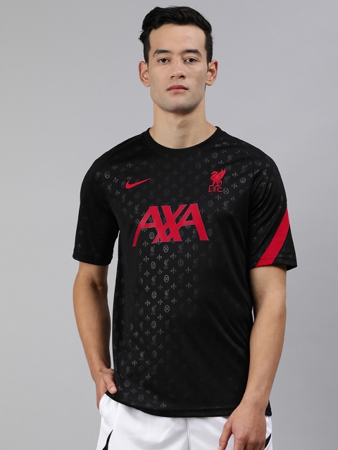 

Nike Men Black Dri-FIT Printed LFC M NK BRT Round Neck Football T-shirt