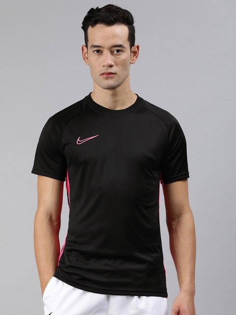 

Nike Men Black Dri-FIT Solid DRY ACDMY Round Neck Football T-shirt