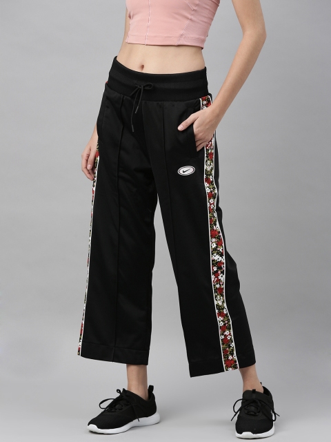 

Nike Women Black Solid W NSW PANT PK FEMME Cropped Track Pants with Printed Detail