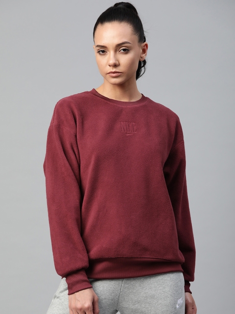 

Nike Women Maroon Asian Size Therma Altm Fleece Oversized Training Sweatshirt