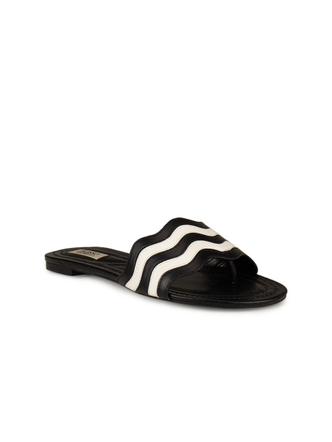 

ROSSO BRUNELLO Women Black Printed Open Toe Flats