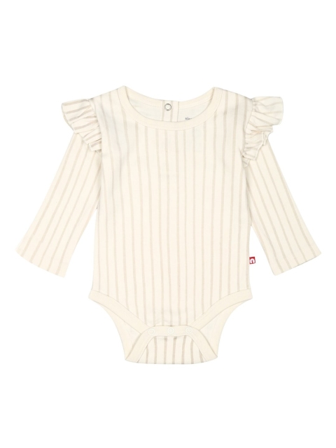 

Nino Bambino Infant Cream-Coloured Striped Organic Cotton Sustainable Bodysuit