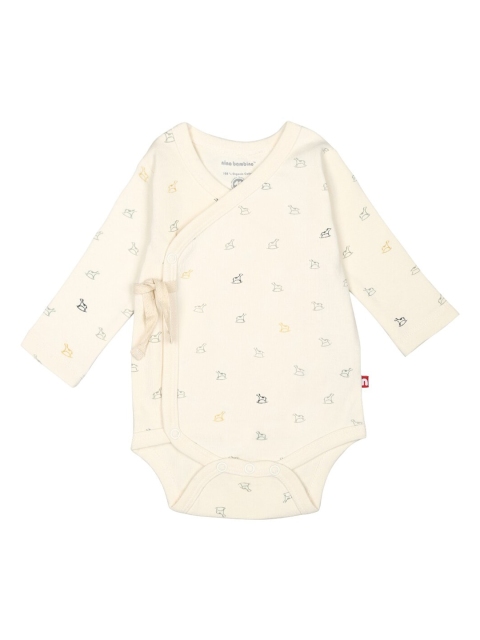 

Nino Bambino Infant Cream-Coloured Printed Organic Cotton Sustainable Bodysuit