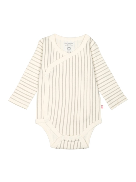 

Nino Bambino Infant Kids Cream-Coloured Striped Organic Cotton Sustainable Bodysuit