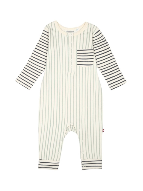 

Nino Bambino Infants Cream Coloured & Grey Striped Organic Cotton Sustainable Rompers