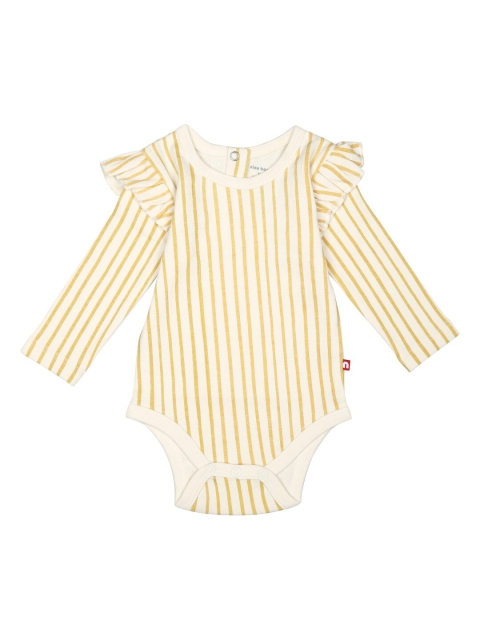 

Nino Bambino Infant Kids Cream-Coloured Striped Organic Cotton Sustainable Bodysuit