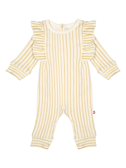 

Nino Bambino Infant Kids Cream-Coloured Striped Organic Cotton Sustainable Rompers