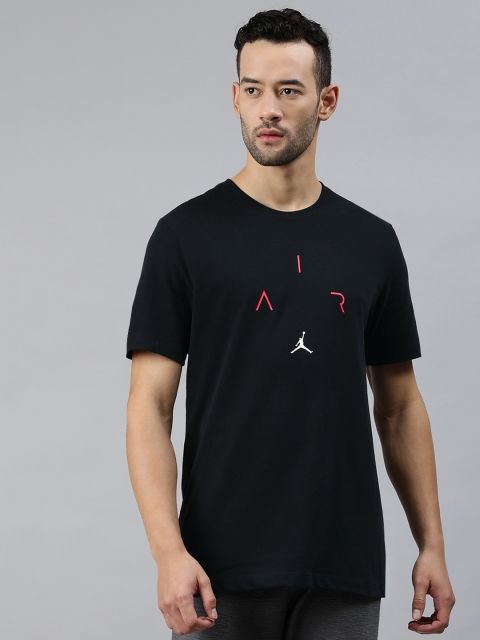 

Nike Men Black Printed M J AIR DFCT SS CREW Round Neck T-shirt