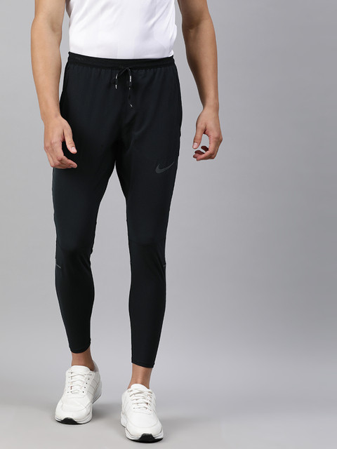 

Nike Men Charcoal Black Solid AS M NK DF SWIFT Dr-Fit Running Cropped Pants