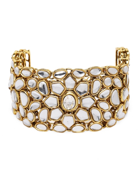 

AccessHer Gold-Plated Kundan Handcrafted Cuff Bracelet