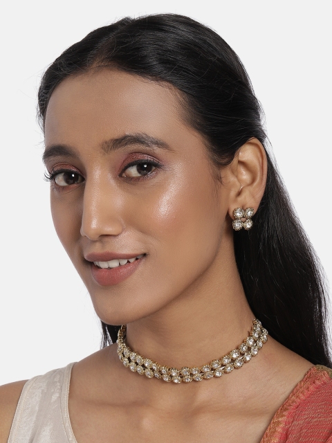 

AccessHer Gold-Plated AD Studded Choker Jewellery Set