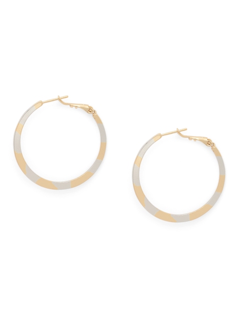 

AccessHer Silver-Toned Gold-Plated Circular Hoop Earrings