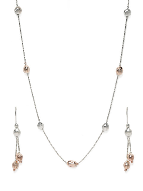 

ZAYN Rose Gold-Toned 92.5 Sterling Silver-Plated Handcrafted Jewellery Set