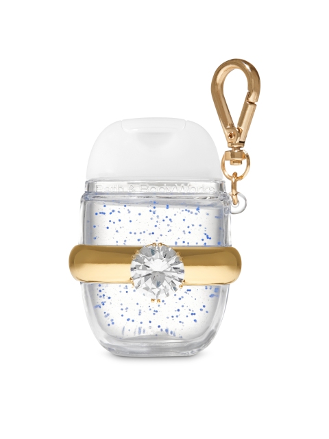 

Bath & Body Works Transparent & Gold-Toned Stone Studded Pocket Bac Sanitiser Holder