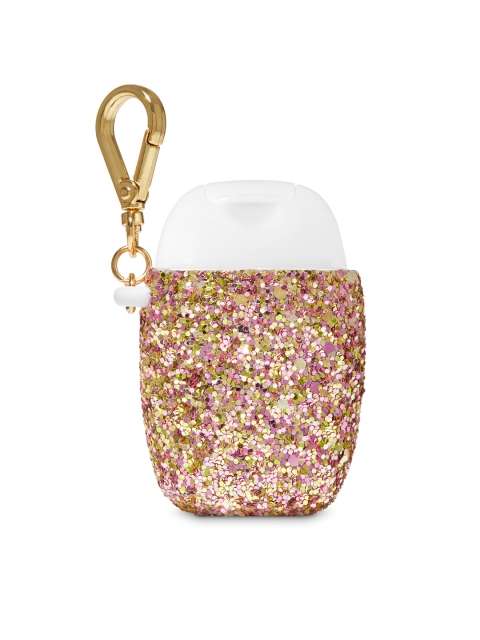

Bath & Body Works Gold-Toned & Pink Glitter PocketBac Holder