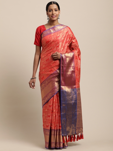 

VASTRANAND Red Woven Design Banarasi Saree