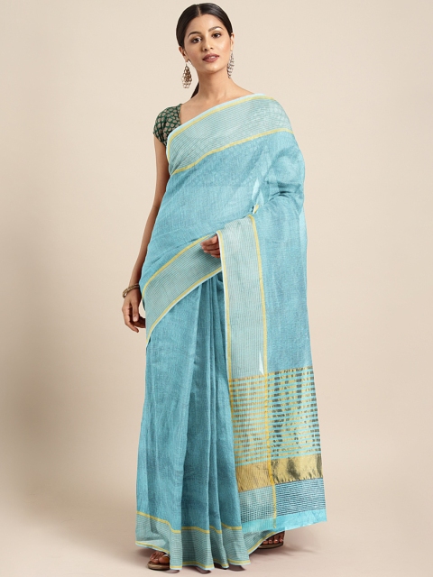

KALINI Blue Solid Saree