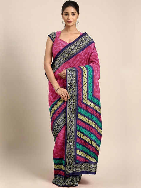 

KALINI Pink & Beige Pure Cotton Printed Saree