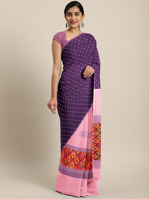 

KALINI Purple & Pink Pure Georgette Printed Saree