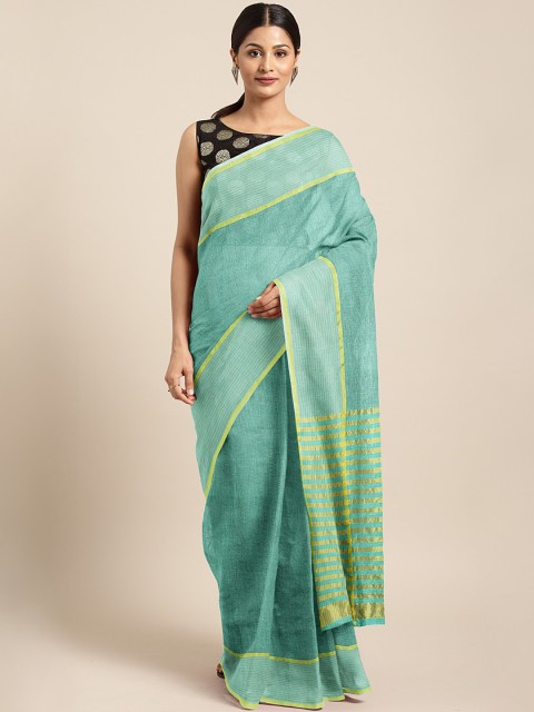 

KALINI Sea Green Solid Saree