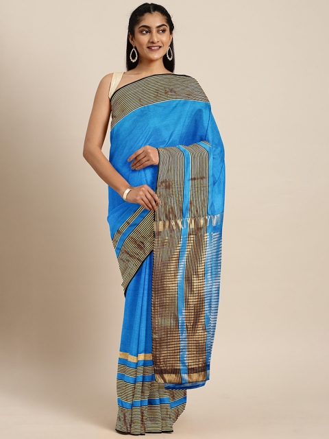 

KALINI Blue Solid Saree