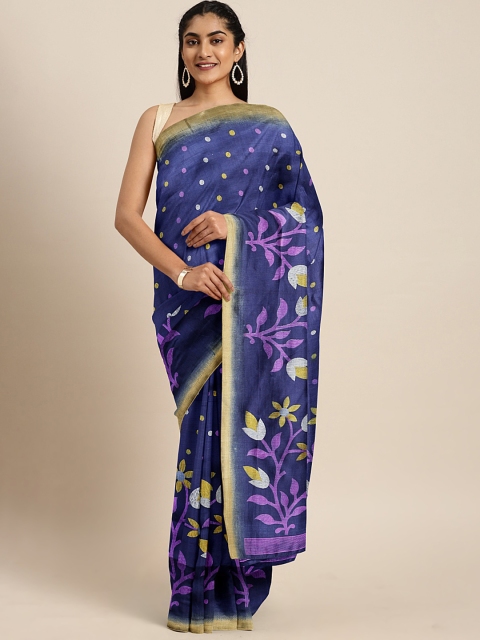 

KALINI Blue & Purple Printed Saree
