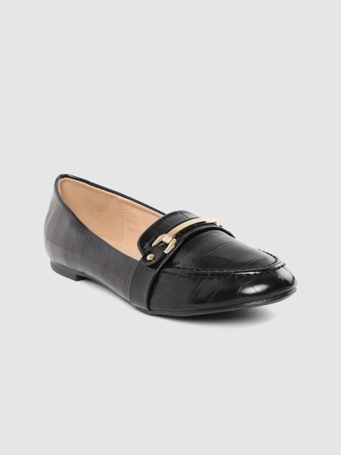 

Allen Solly Women Black Croc-Textured Horsebit Loafers