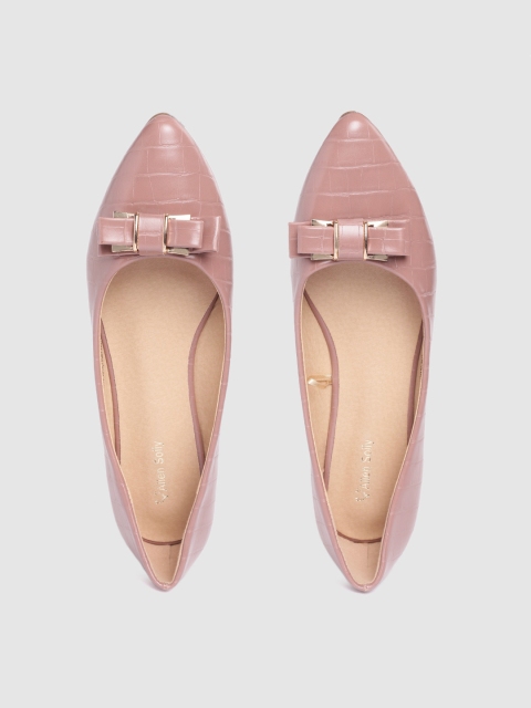 

Allen Solly Women Dusty Pink Croc Textured Ballerinas