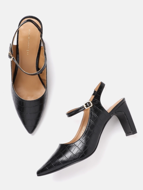 

Allen Solly Women Black Croc Textured Pumps