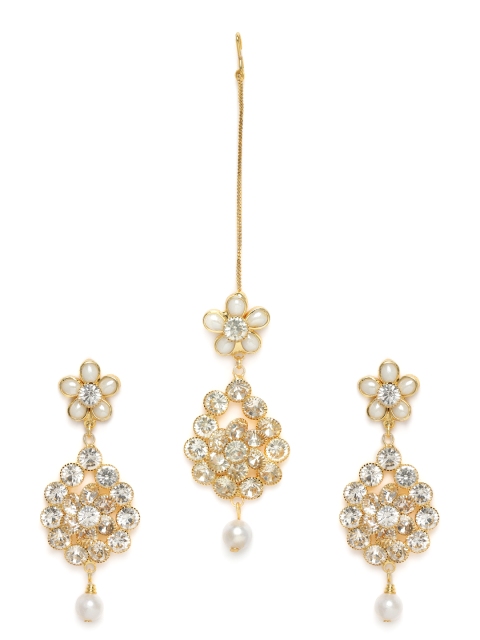 

Kord Store Gold-Plated Earrings & Maang Tika Set
