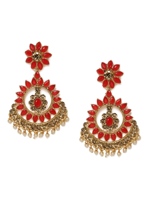 

Kord Store Red Gold-Plated Studded Classic Drop Earrings