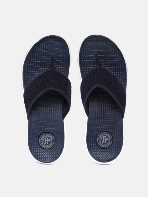

Roadster Men Navy Blue Self Design Thong Flip-Flops