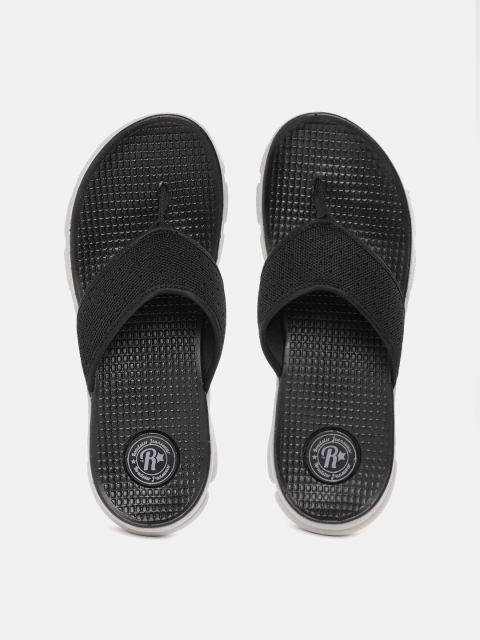 

The Roadster Lifestyle Co Men Black Self Design Thong Flip-Flops