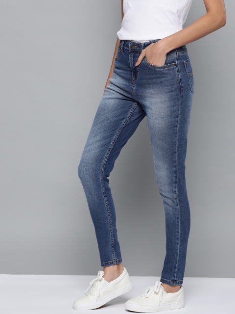 

Mast & Harbour Women Blue Skinny Fit High-Rise Clean Look Stretchable Jeans