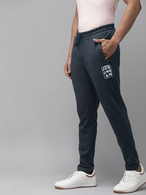 

Jack & Jones Men Navy Blue Solid Straight Fit Track Pants