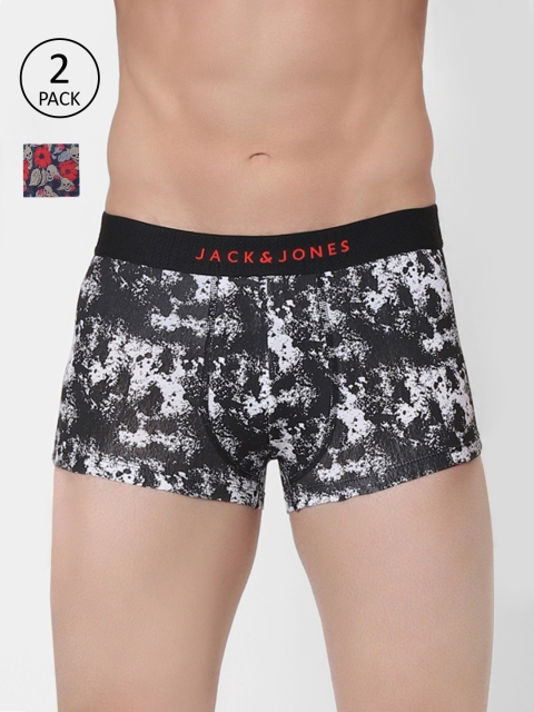 

Jack & Jones Men Pack of 2 Printed Brazilian Trunks, Off white