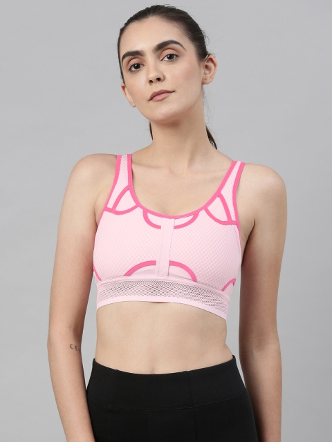 

Nike Pink Solid Non-Wired Lightly Padded Workout Bra