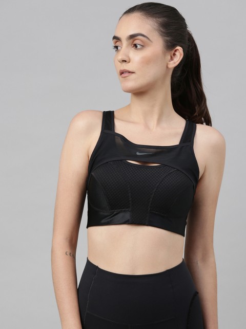 

Nike Black Solid Non-Wired Non Padded ALPHA ULTRABREATHE Workout Bra