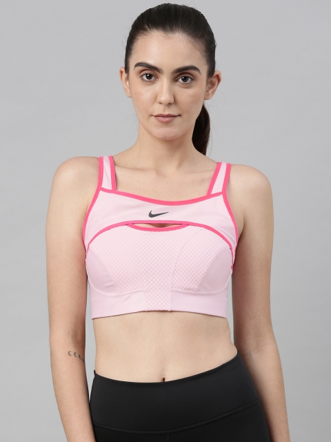 

Nike Pink Solid Non-Wired Lightly Padded ALPHA ULTRABREATHE Workout Bra
