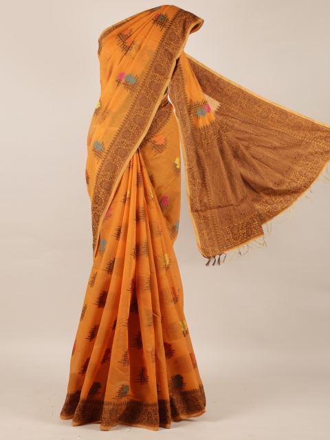 

Pothys Mustard Yellow Woven Design Jute Silk Saree