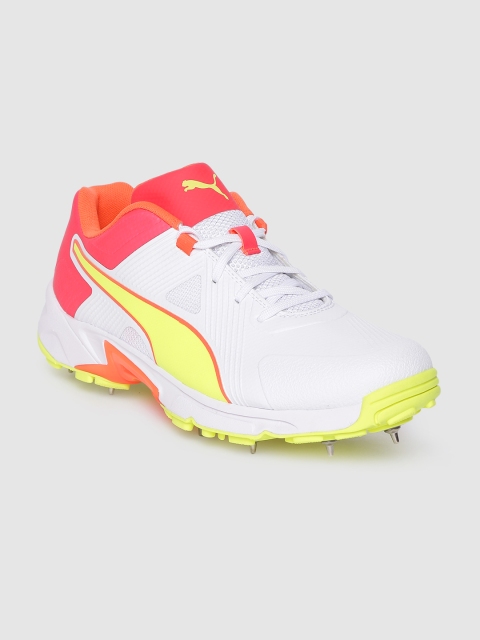 

Puma Men White & Coral Spike 19.1 Cricket Shoes