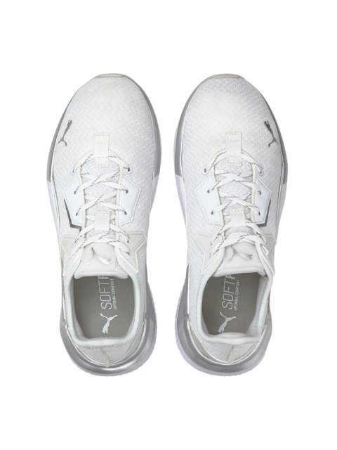 

Puma Women Off-White Platinum Metallic SoftFoam+ Woven Design Training Shoes