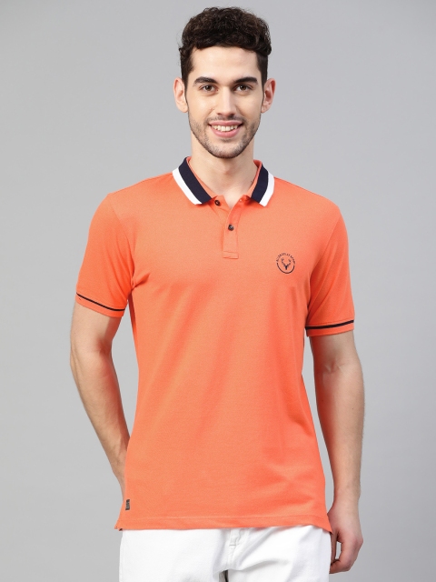 

Allen Solly Sport Men Coral Orange Solid Polo Collar T-shirt
