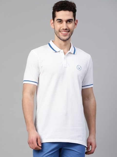 

Allen Solly Sport Men White Solid Polo Collar T-shirt