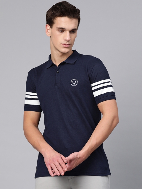 

Allen Solly Sport Men Navy Blue Solid Polo Collar T-shirt