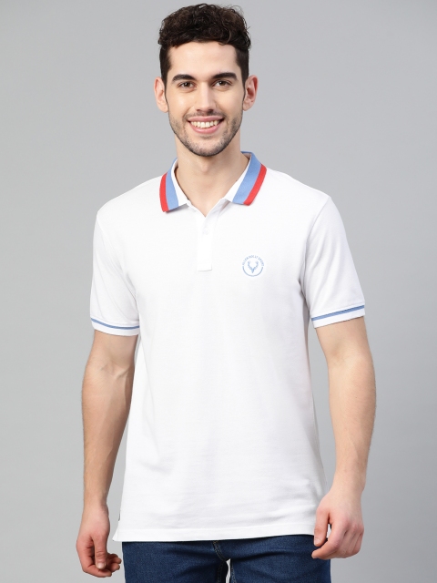 

Allen Solly Sport Men White Solid Polo Collar T-shirt