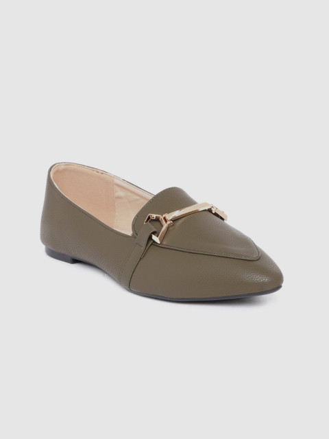 

Van Heusen Woman Olive Green Solid Ballerinas