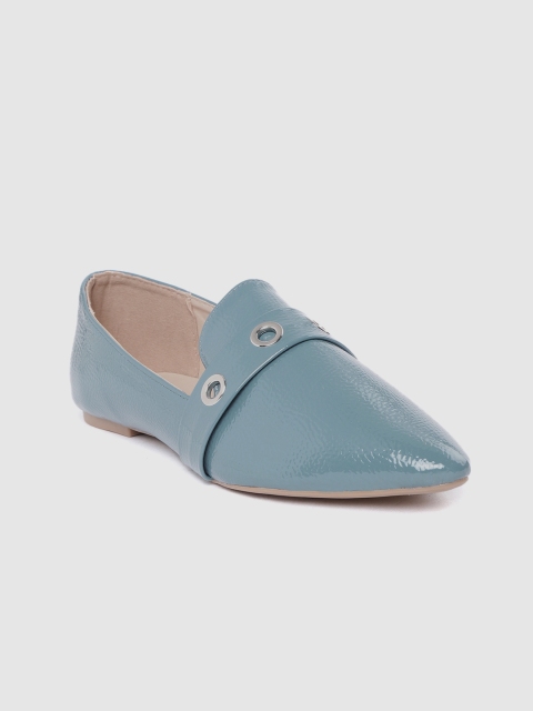 

Van Heusen Woman Blue Solid Ballerinas with Metallic Rivets