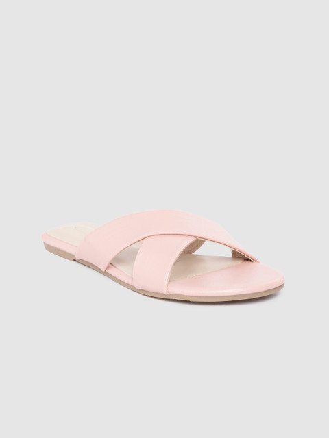 

Van Heusen Woman Peach-Coloured Solid Open Toe Flats
